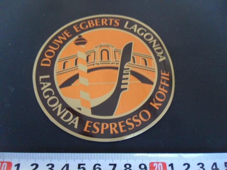 sticker Douwe Egberts Lagonda espresso koffie, Verzamelen, Stickers, Zo goed als nieuw, Bedrijf of Vereniging, Ophalen