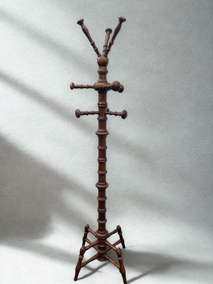 Faux Bamboo Houten Kapstok - Draaibaar, Huis en Inrichting, Woonaccessoires | Kapstokken, Zo goed als nieuw, Staande kapstok, 150 tot 200 cm