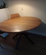 Bijna nieuw! Eettafel van mangohout, 130 cm diameter. €190, Ophalen, 100 tot 150 cm, Rond, Zo goed als nieuw
