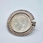 Zilveren Broche Halve Gulden 1929 - Verzet WOII, Ophalen of Verzenden