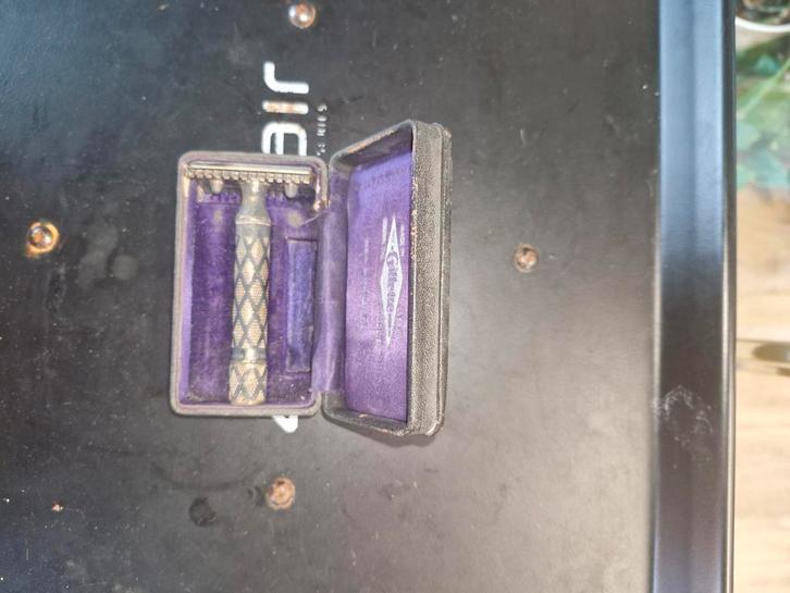 Vintage Gillette Scheermes met Etui antik barber kapper, Antiek en Kunst, Antiek | Overige Antiek, Ophalen of Verzenden