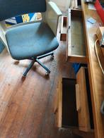 Vintage art deco bureau +, Gispen stoel, Ophalen, Gebruikt