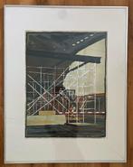Litho "constructie" van Joost Minnigh in lijst, Antiek en Kunst, Kunst | Litho's en Zeefdrukken, Ophalen