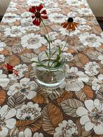 Vintage/Retro laken /tafelkleed BRUIN met sloop izgst, Verzenden, Huis en Inrichting