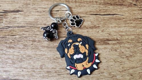 Sleutelhanger Rottweiler PVC groot met beschermengeltje, Hobby en Vrije tijd, Kralen en Sieraden maken, Nieuw, Hanger, Verzenden