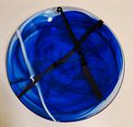 Vintage fruitschaal kobalt blauwe glazen schaal, Antiek en Kunst, Ophalen of Verzenden