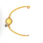 Turkse 14 kt 585 gouden armband met 22 karaat ceyrek Kocak, Nieuw, Goud, Ophalen of Verzenden, Geel