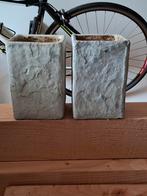 2 Oslo betonlook bloempotten, Minder dan 30 cm, Minder dan 60 cm, Vierkant, Ophalen of Verzenden