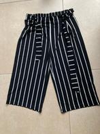 Zwart-wit gestreepte 7/8 zomerbroek met strikceintuur M, Kleding | Dames, Broeken en Pantalons, Maat 38/40 (M), Zwart, Ophalen of Verzenden