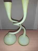 Swirl vaasjes jaren 80  29 centimeter hoog. Mint groen., Ophalen of Verzenden, Minder dan 50 cm, Groen, Glas