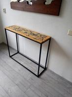 Unieke Sidetable met Epoxy Design, Huis en Inrichting, Tafels | Sidetables, Eikenhout, 100 tot 150 cm, Nieuw, Ophalen of Verzenden