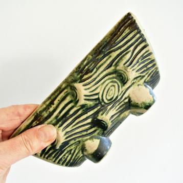 Mid Century vintage design BAKJE keramiek boomstam groen mcm beschikbaar voor biedingen