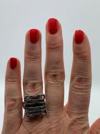 Z111 Prachtige zilveren brutalist ring maat 18, 18 tot 19, Ophalen of Verzenden, Zo goed als nieuw, X