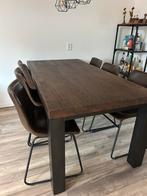 Tafel hout 180cm + 6 stoelen, Huis en Inrichting, Tafels | Eettafels, Ophalen, 50 tot 100 cm, Zo goed als nieuw, Vijf personen of meer
