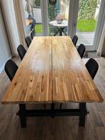 Ikea Skogsta eettafel 235x100, Huis en Inrichting, Tafels | Eettafels, Ophalen, Gebruikt, 100 tot 150 cm, Eikenhout