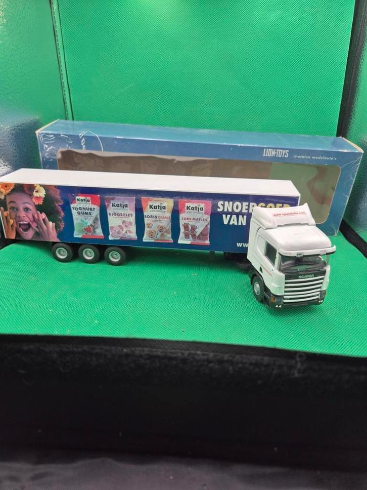 229 scania 144l katja 1/50 liontoys, Hobby en Vrije tijd, Modelauto's | 1:50, Zo goed als nieuw, Bus of Vrachtwagen, Wsi, Ophalen of Verzenden