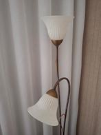 vloerlamp kelk wit metaal koper kleur landelijk klassiek, Ophalen, Landelijk klassiek, Zo goed als nieuw, Glas