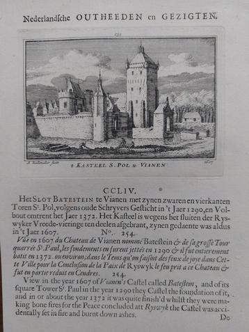 254 / Kasteel S. Pol Vianen Gravure A. Rademaker 1e druk beschikbaar voor biedingen
