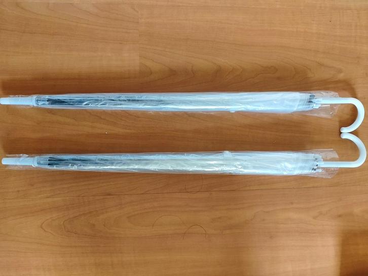 Transparante Paraplu 2 Stuks, Sieraden, Tassen en Uiterlijk, Paraplu's, Nieuw, Wit, Transparant, Ophalen of Verzenden