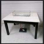 Vuurtafel-Eettafel met RVS brander, glasombouw en afdekplaat, Ophalen