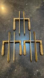 3x set Deurklinken met Schild & Sleutelgat, messing vintage, Antiek en Kunst, Antiek | Koper en Brons, Ophalen of Verzenden