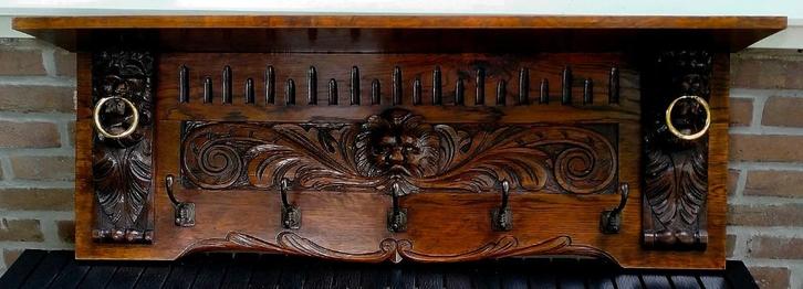 Antieke Leeuwenkop Kapstok - Jugendstil Kapstokhaken - 109CM, Huis en Inrichting, Woonaccessoires | Kapstokken, Zo goed als nieuw