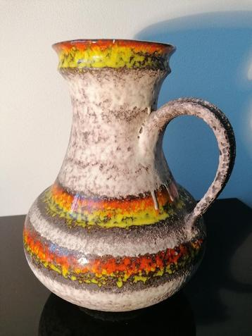 West-Germany Keramiek Vaas Ubelacker Fat Lava Geel Oranje beschikbaar voor biedingen