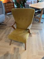 Retro vintage fauteuil geel, Huis en Inrichting, Fauteuils, Ophalen, Hout, Gebruikt, 75 tot 100 cm