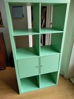Mintgroene vakkenkast - zo goed als nieuw!, Ophalen, Overige materialen, Met deur(en), 100 tot 150 cm