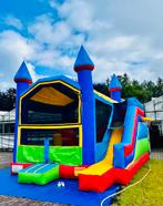 Mega springkussen met glijbaan huren, te huur,  verhuur, Ophalen, Zo goed als nieuw