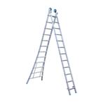 Tweedelige Reformladder 2x14 sporten, Doe-het-zelf en Verbouw, Ladders en Trappen, Nieuw, Ladder, Ophalen of Verzenden, 4 meter of meer