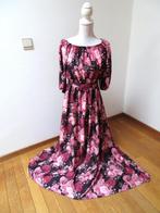 H17 EMO nieuwe lange satijn jurk zwart roze maat 40, Maat 38/40 (M), Zwart, Nieuw, Ophalen of Verzenden