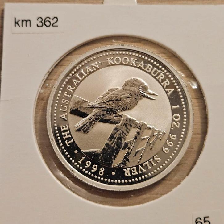 1 ounce kookaburra 1998, Postzegels en Munten, Edelmetalen en Baren, Zilver, Ophalen of Verzenden