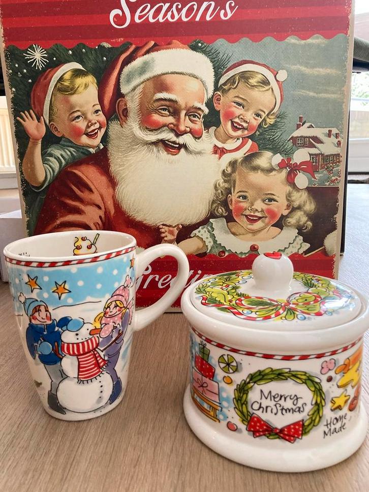 Heel leuk Blond Amsterdam Kerst Servies, Huis en Inrichting, Keuken | Servies, Zo goed als nieuw, Kop(pen) en/of Schotel(s), Blond Amsterdam