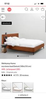 Wehkamp eco-leren bed, Huis en Inrichting, Slaapkamer | Bedden, 180 cm, Gebruikt, Ophalen of Verzenden, 210 cm