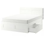 Ikea brimness bed 180x200, Ophalen, Gebruikt, Wit, Tweepersoons