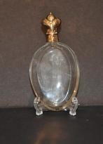 Kristal Antiek Parfumflesje goudendop, Goud, Ophalen of Verzenden