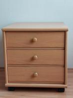 Mooi ladeblok hout zwenkwielen 3 lades essen kleur zgan, Huis en Inrichting, Kasten | Ladekasten, Ophalen, Minder dan 50 cm, Zo goed als nieuw