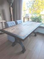 Industriële Eettafel landelijke tafel  landelijk teak, Huis en Inrichting, Tafels | Eettafels, Gebruikt, 100 tot 150 cm, 200 cm of meer