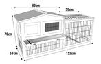 Konijnenhok Sunshine Cottage Grijs, 110 cm of meer, 60 tot 90 cm, Ophalen of Verzenden, Hok