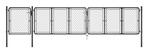 Gaaspoort 100x495 cm gegalvaniseerd staal grijs, Ophalen, 100 tot 150 cm, Nieuw, IJzer