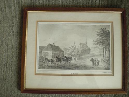 Pracht Ingelijste Prent Beek Bij Nijmegen, Antiek en Kunst, Kunst | Etsen en Gravures, Ophalen of Verzenden