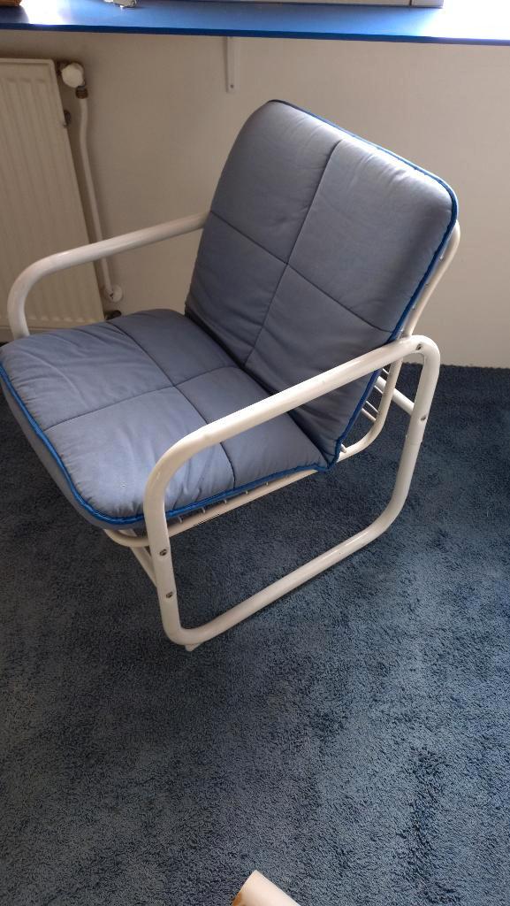 Ikea vintage jaren '80 stoel, Huis en Inrichting, Stoelen, Gebruikt, Eén, Metaal, Wit, Ophalen