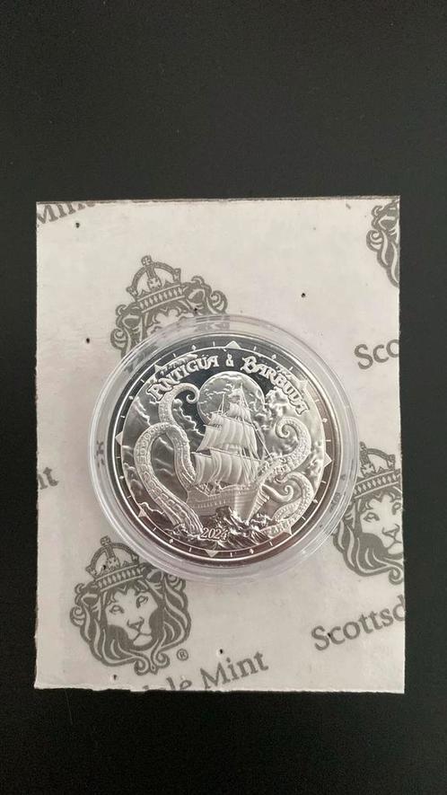 1 ounce zilver The Kraken Antigua & Barbuda 2024, Postzegels en Munten, Edelmetalen en Baren, Zilver, Ophalen of Verzenden