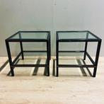 OPRUIMING Set Jaren 70 regency tafels Pierre Vandel Paris, Ophalen, Gebruikt, Metaal of Aluminium, Vierkant