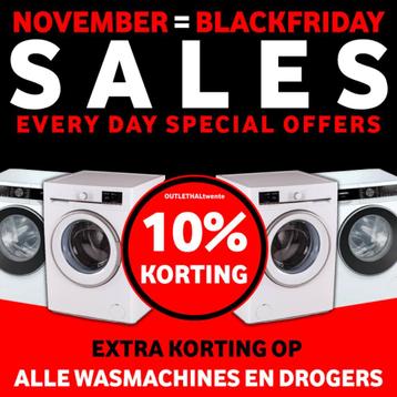 Wasmachines en drogers met 10% KORTING – diverse topmerken beschikbaar voor biedingen