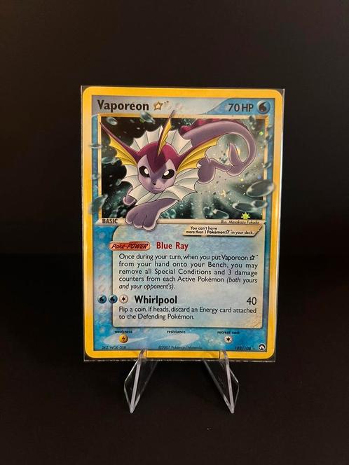 Nette Vaporeon Gold Star 102/108, Hobby en Vrije tijd, Verzamelkaartspellen | Pokémon, Zo goed als nieuw, Losse kaart, Foil, Ophalen