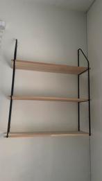 Wandplanken JYSK hout met zwart, Huis en Inrichting, Woonaccessoires | Wandplanken en Boekenplanken, Ophalen of Verzenden, Zo goed als nieuw