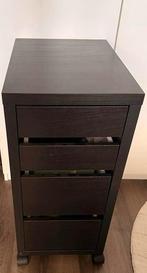 Micke Ladekast - Zwarte Hout Look, Huis en Inrichting, Ophalen, Minder dan 50 cm, 5 laden of meer, Zo goed als nieuw
