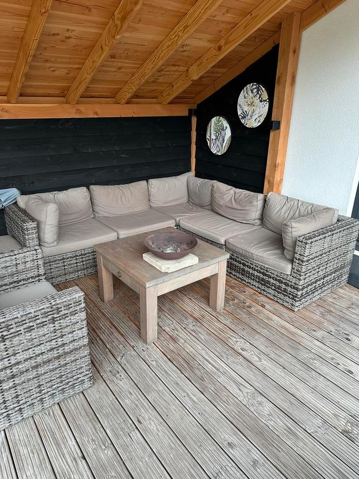 Mooie Bois Le Duc Tuinset, Tuin en Terras, Tuinsets en Loungesets, Gebruikt, Loungeset, Wicker, Meer dan 8 zitplaatsen, Bank, Ophalen
